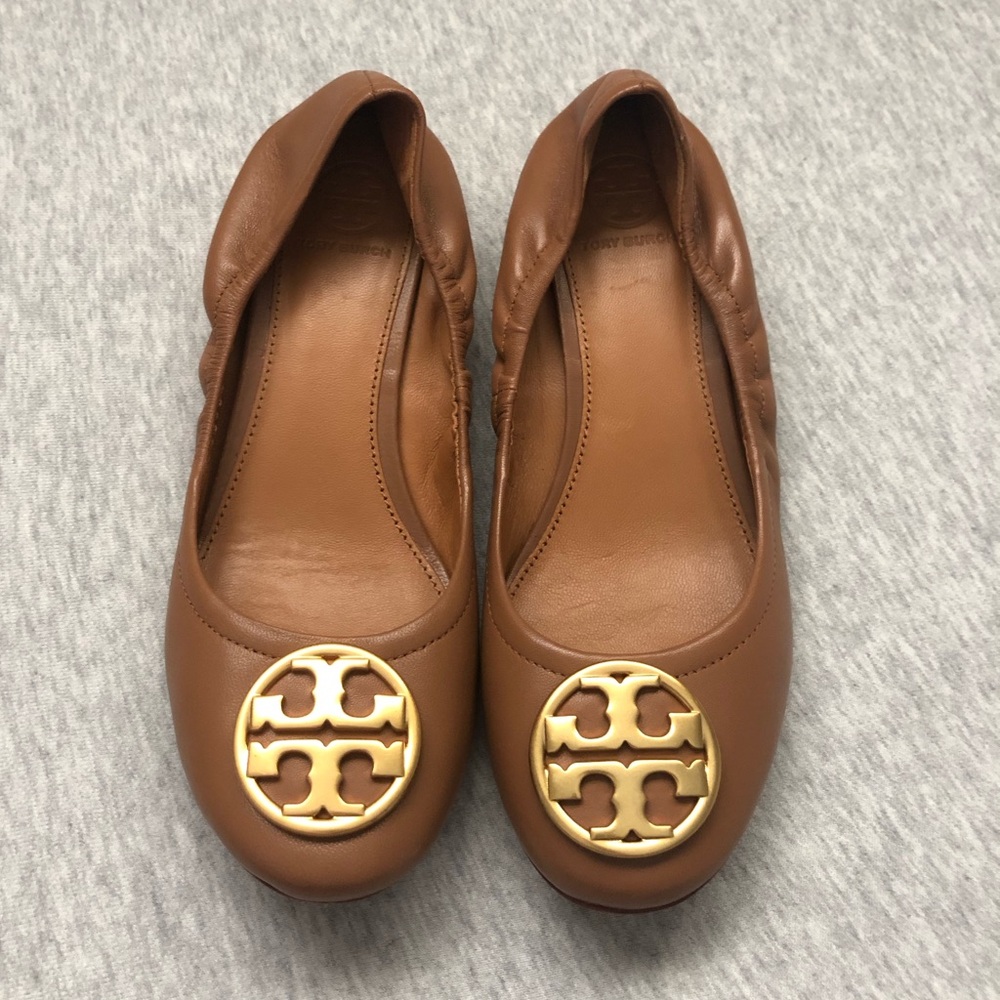Tory Burch Leather Ballet Shoes MINNIE TRAVEL HEELS Size: US 6